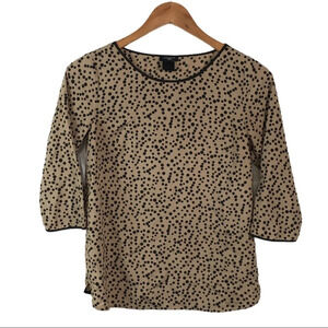 WS605 Ann Taylor Polka Dot Blouse Top XS Petite